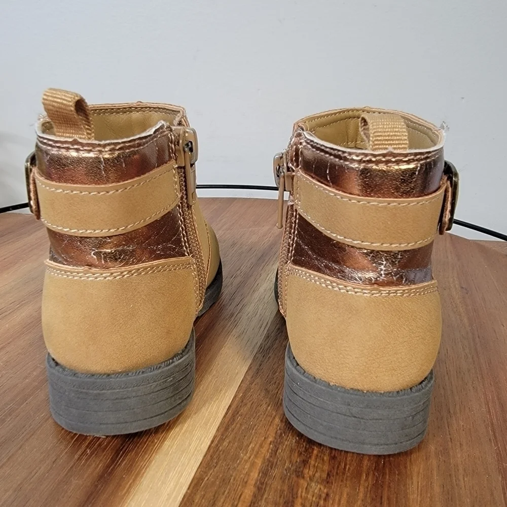 Carters Brown Vegan Leather Ankle Boots Size 7